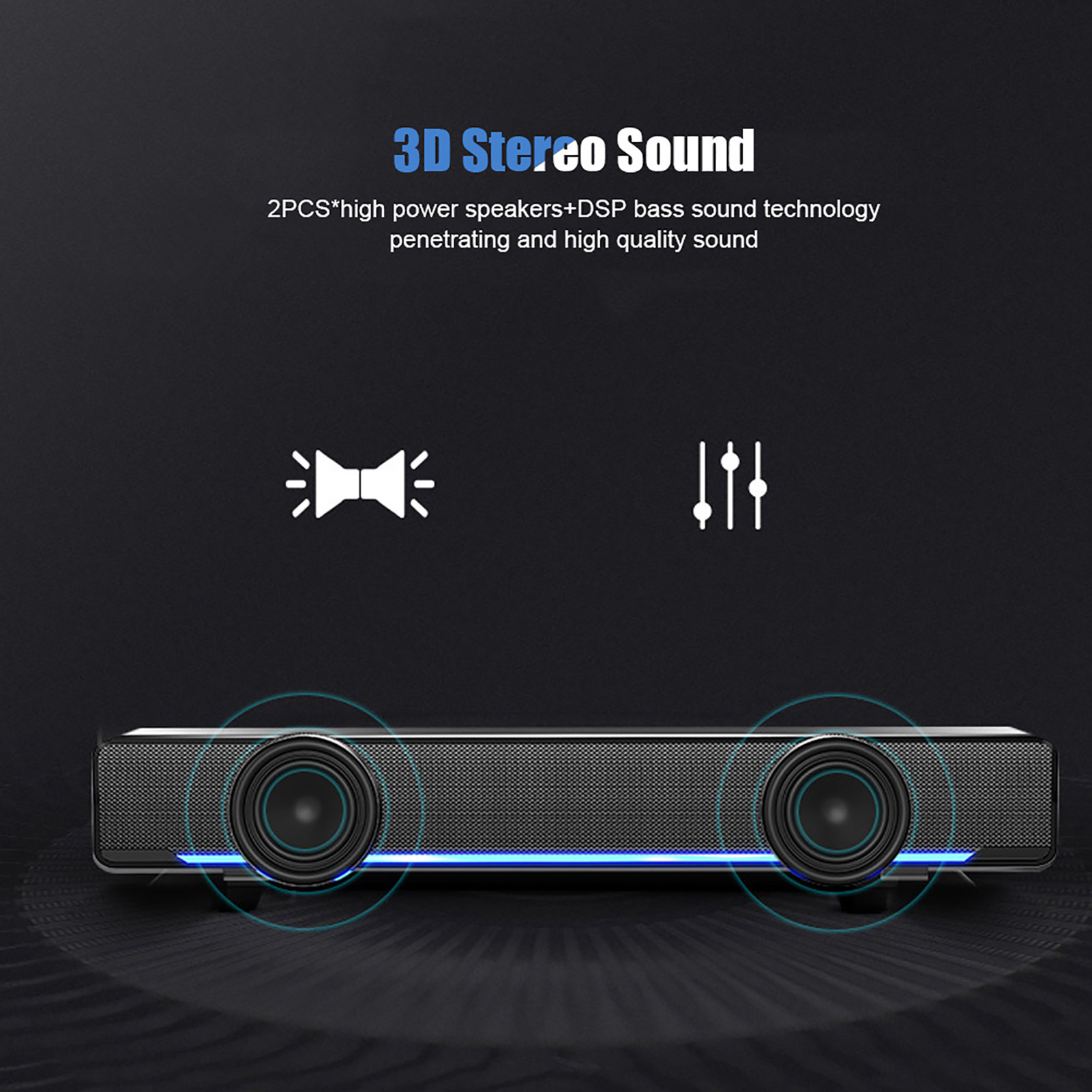 Portable Soundbar USB Wired St - огляд і ціна Gaming Speaker 2.1