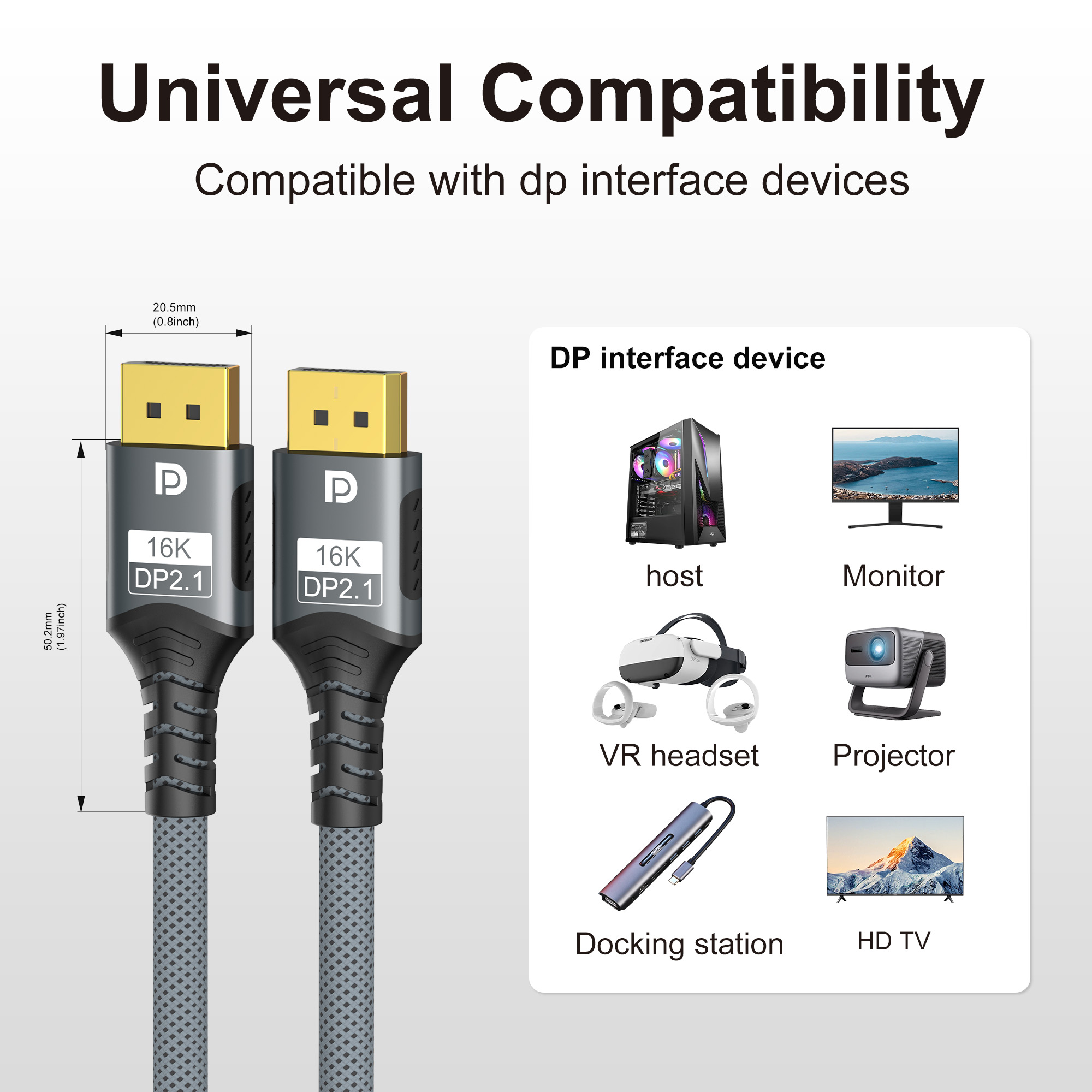 Displayport 2.1 16K DP Cable 8 - огляд і ціна Gaming Speaker 2.1