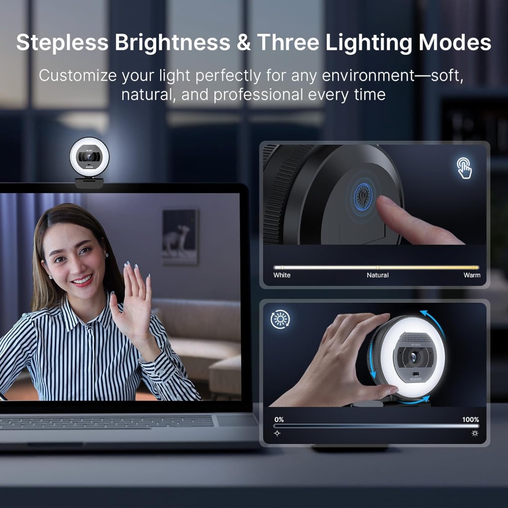 4K Webcam with Ring Light, PDA - огляд і ціна Webcam Ring Light