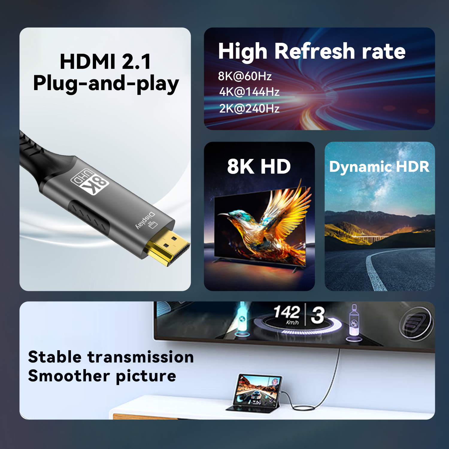 8K Type C to HDMI 2.1 Cable 32 - огляд і ціна Gaming Speaker 2.1