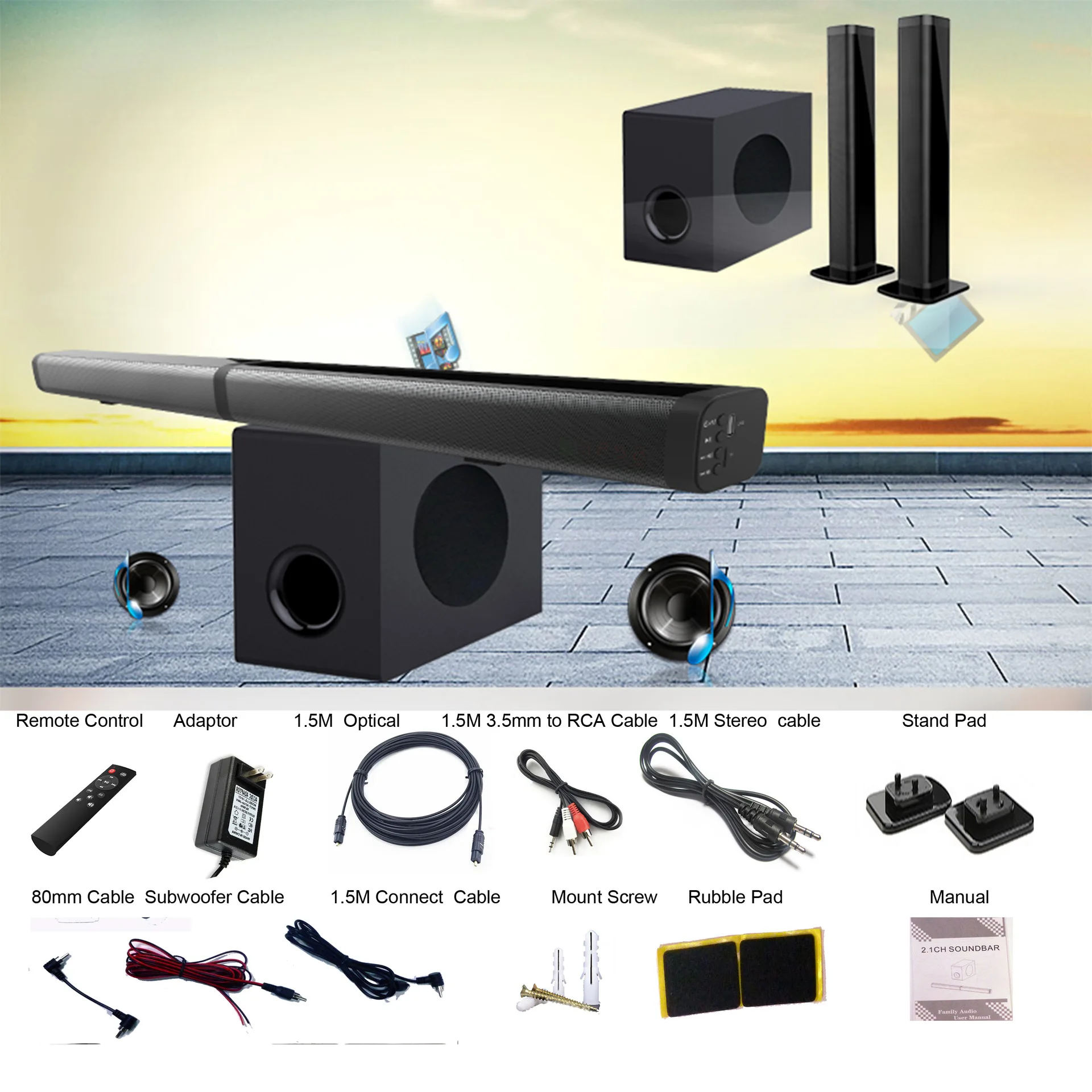 100W Home Theater Echo Wall Su - огляд і ціна Gaming Speaker 2.1