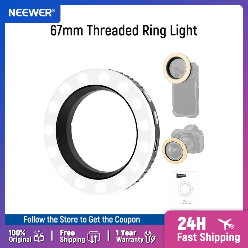 NEEWER Basics 67mm Threaded Ri - огляд і ціна Webcam Ring Light