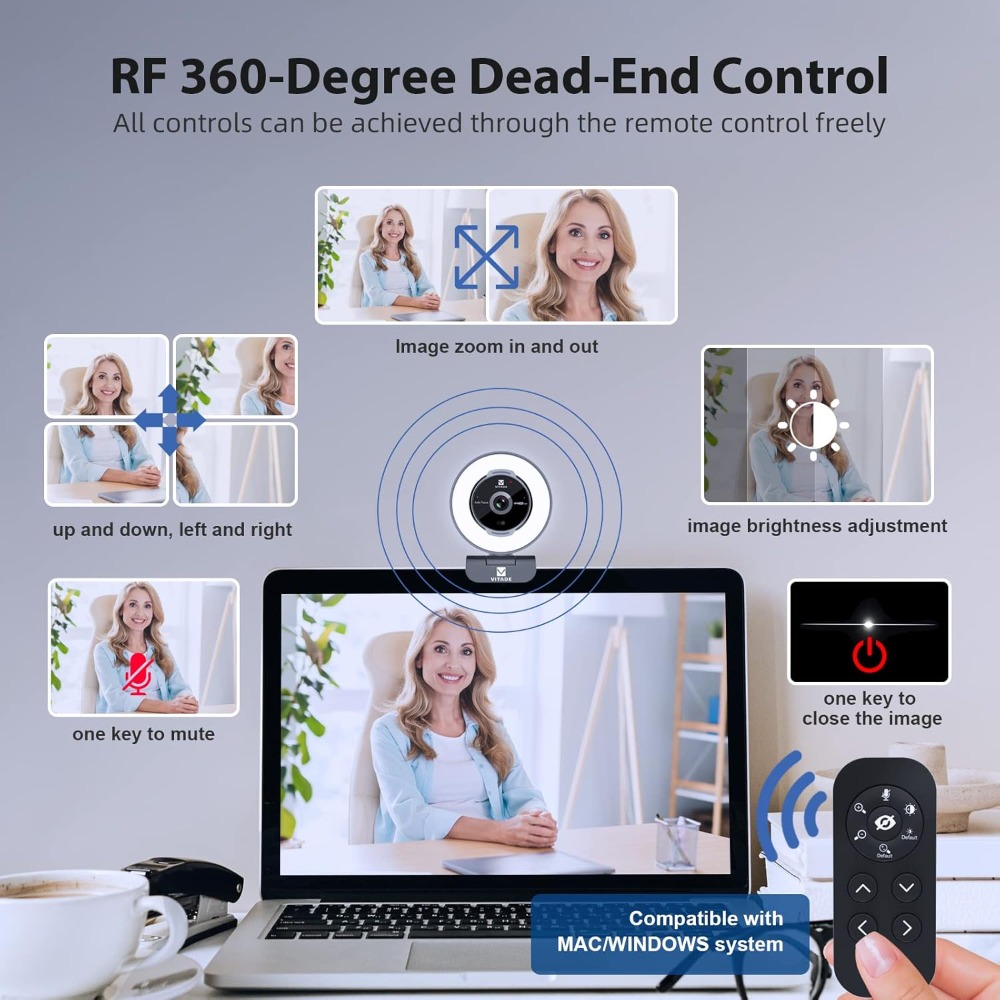1080P 60FPS Streaming Webcam w - огляд і ціна Webcam Ring Light