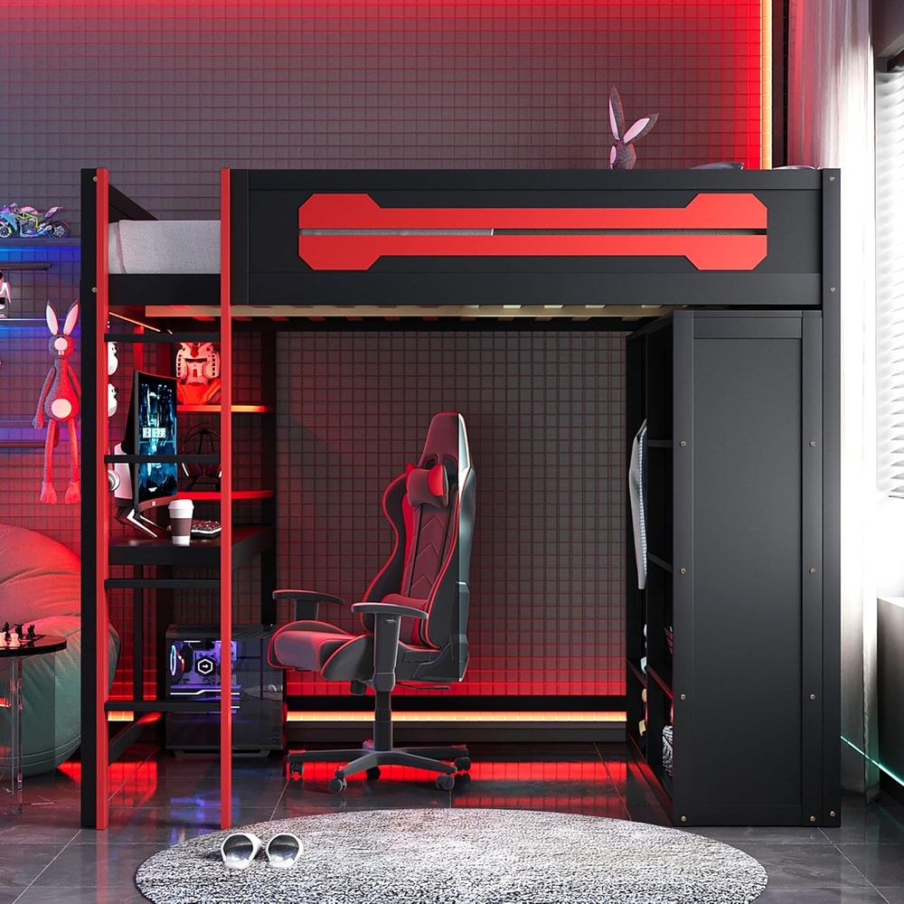 Wood ull Size Gaming Lot Bed w - огляд і ціна Esports Gaming Station Desk