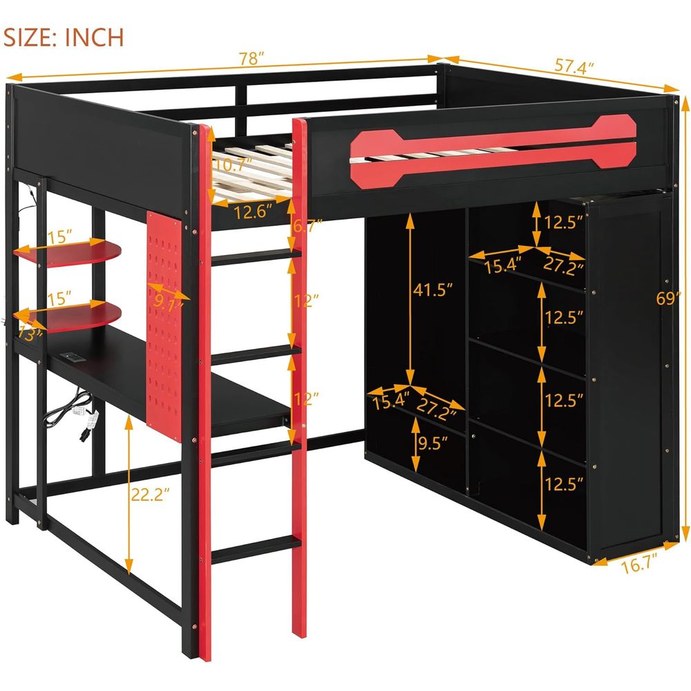 Wood ull Size Gaming Lot Bed w - огляд і ціна Esports Gaming Station Desk