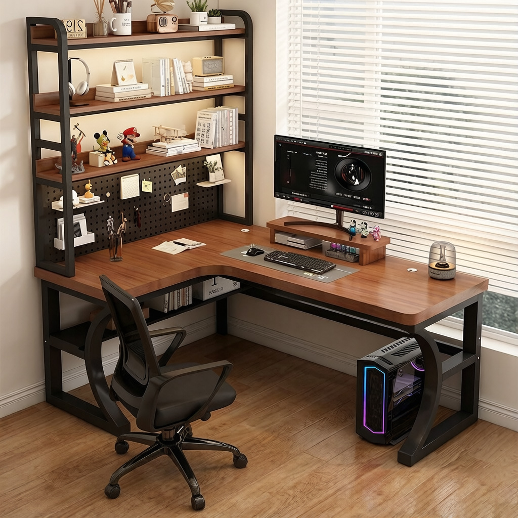 Corner Soild Wood L-Shaped Des - огляд і ціна Esports Gaming School